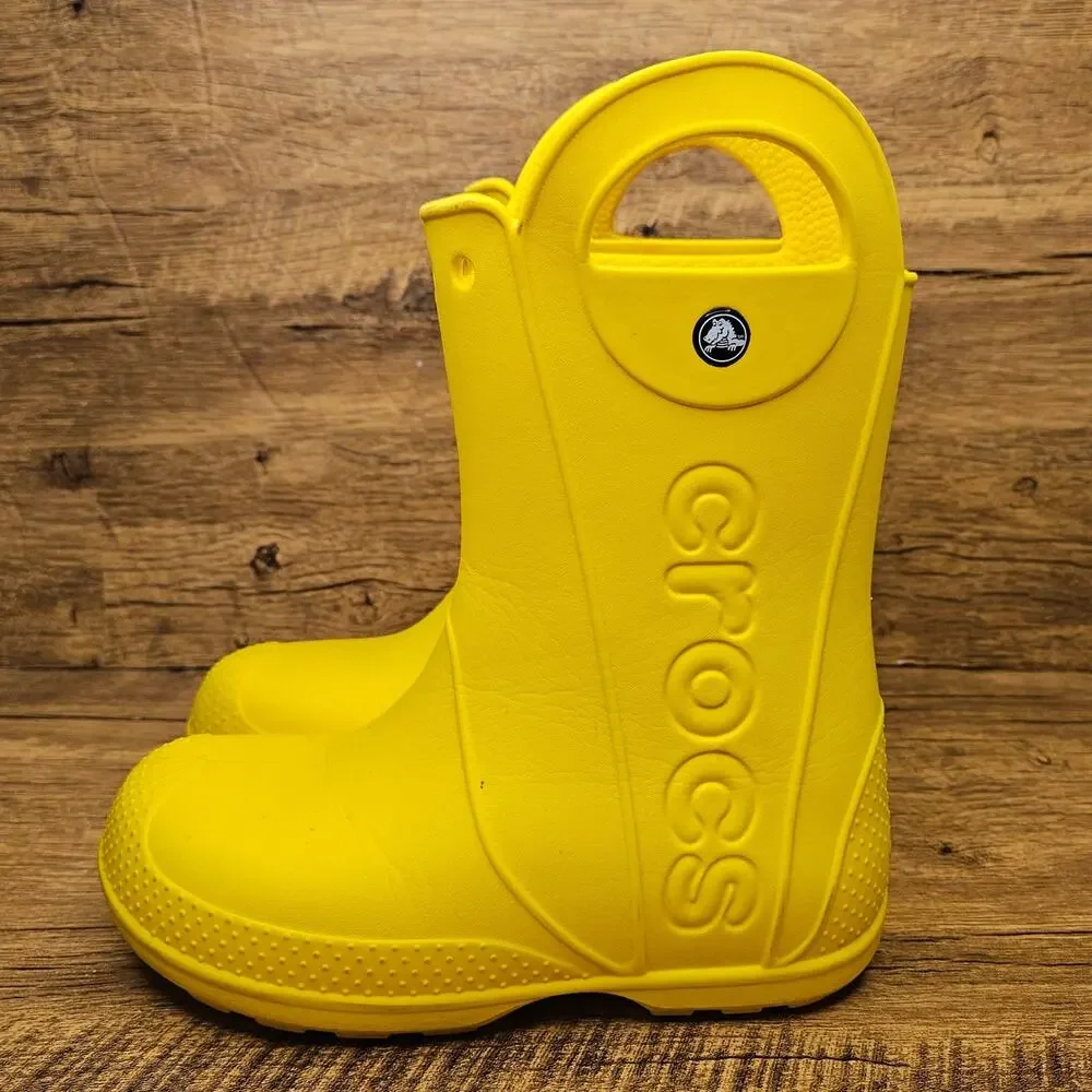 Crocs Kids Handle It Rain Boots Yellow size 3 youth
